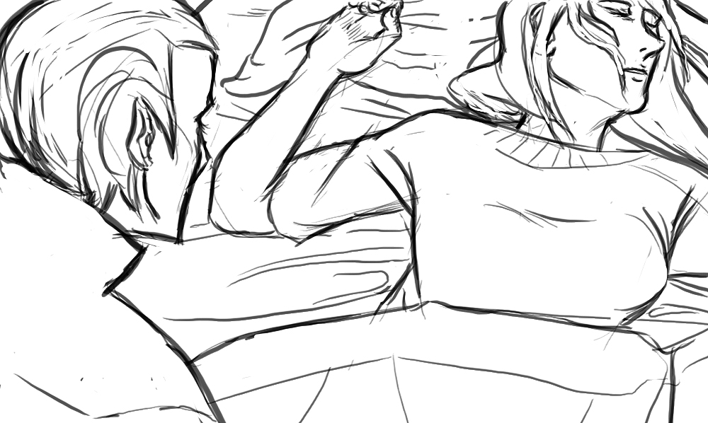 Beau watches Vox sleep. Found on DeviantArt.