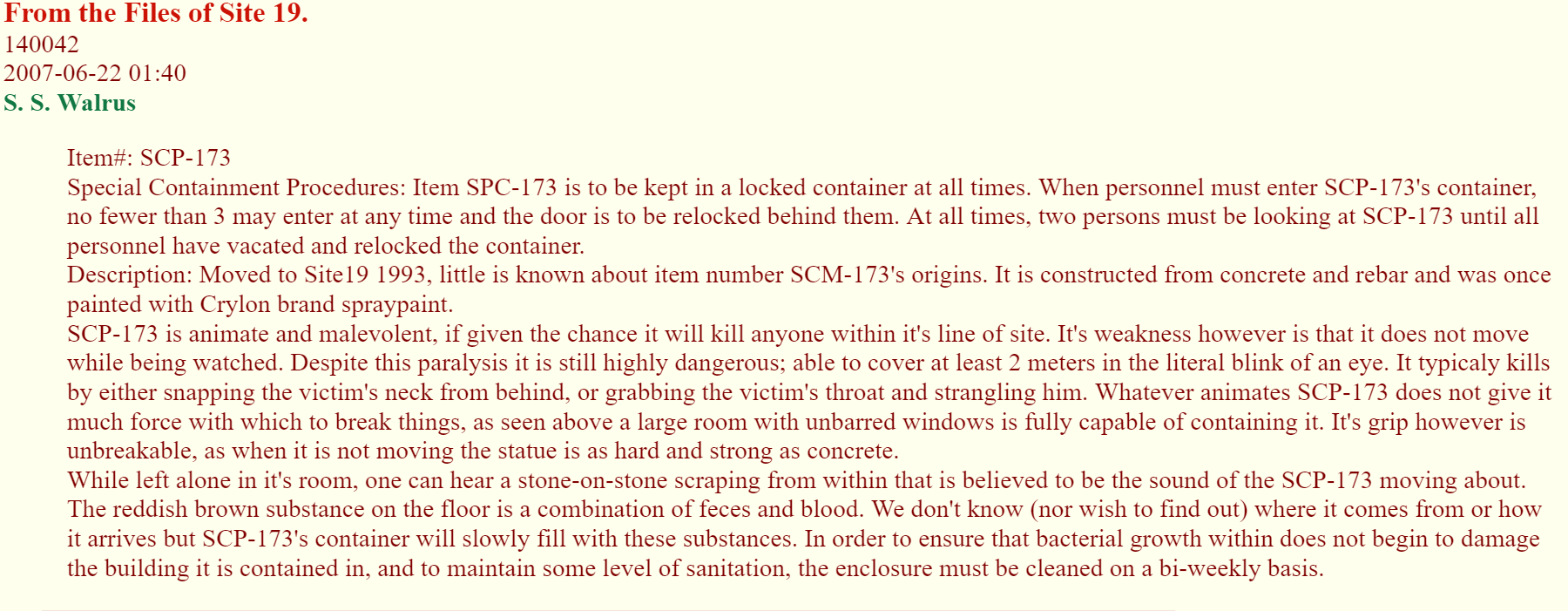 Earliest surviving 173 iteration