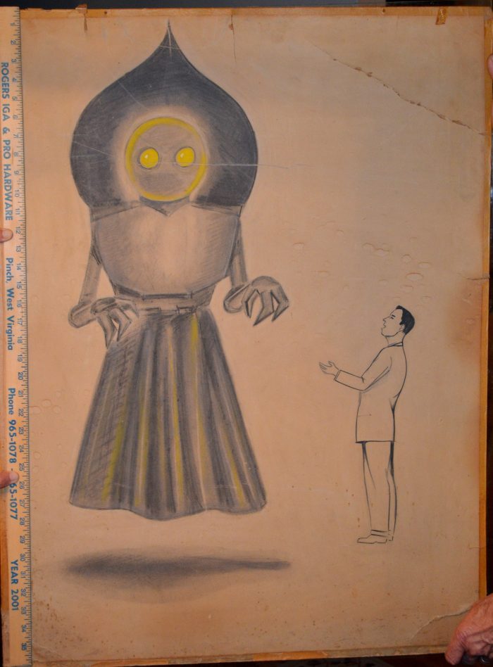 The original drawing of the creature, made by an uncredited New York sketch artist.
